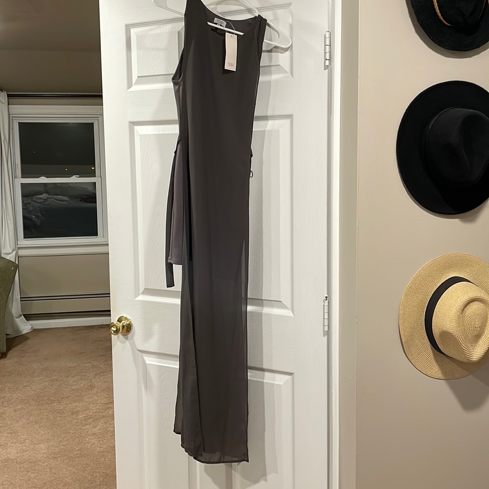 Tobi grey 2 layer maxi dress NWT